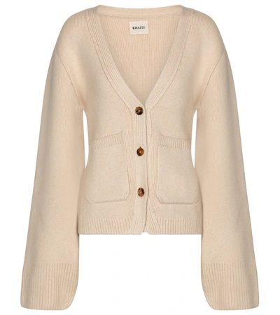 Shop Khaite Scarlet Cashmere Cardigan In Beige