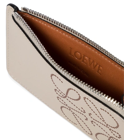 Shop Loewe Anagram Leather Wallet In Beige