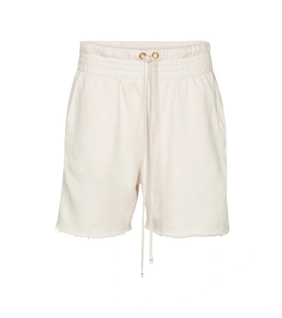 Shop Les Tien Cotton Fleece Shorts In White