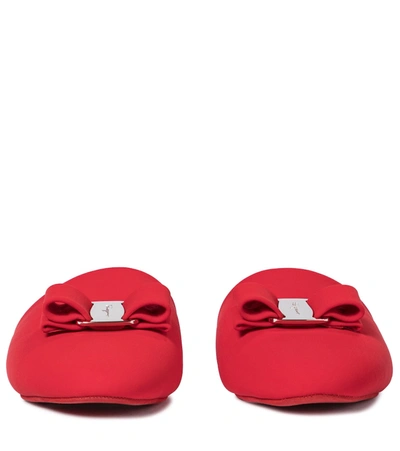 Shop Ferragamo Vara Bow Slippers In Red