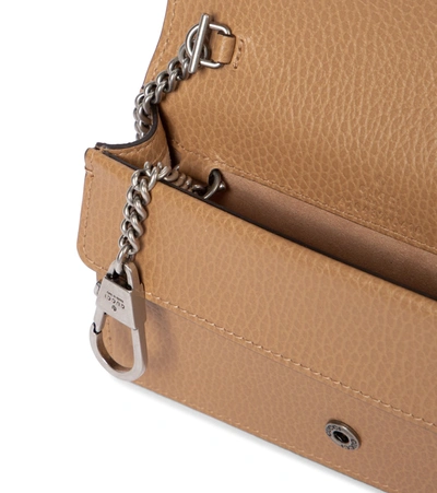 Shop Gucci Dionysus Super Mini Leather Shoulder Bag In Brown