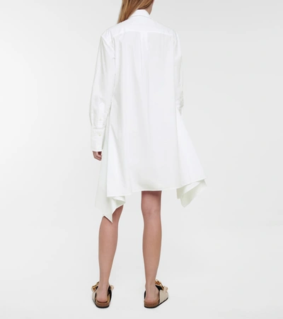 Shop Jw Anderson Asymmetric Cotton Poplin Shirt Dress In White