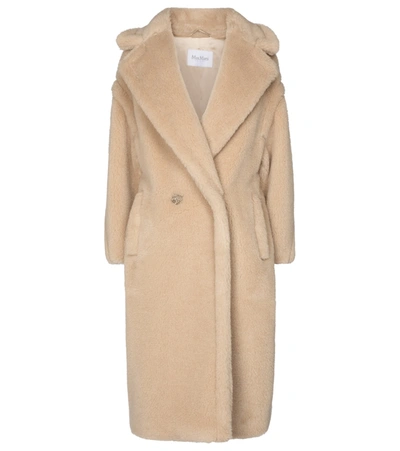 Shop Max Mara Ted Camel Wool And Silk Coat In Beige