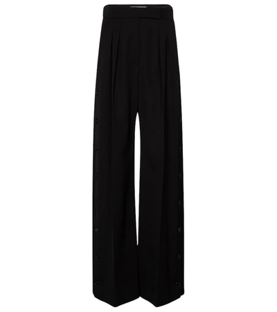 Shop Max Mara Kirsch Wide-leg Virgin Wool Pants In Black