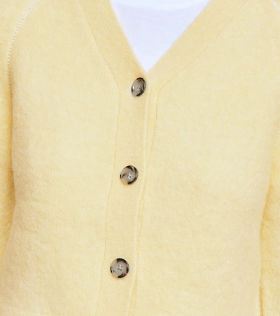 Shop Acne Studios Wool-blend Cardigan In Yellow