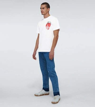Shop Jw Anderson Jwa Face Embroidered Logo T-shirt In White