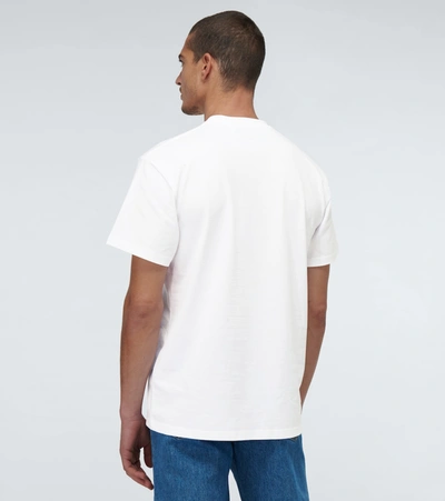 Shop Jw Anderson Jwa Face Embroidered Logo T-shirt In White