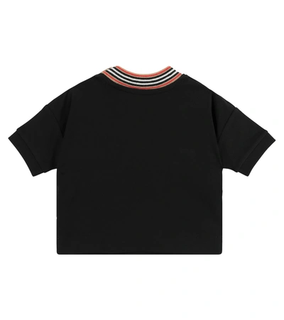 Shop Burberry Baby Printed Cotton T-shirt In Black