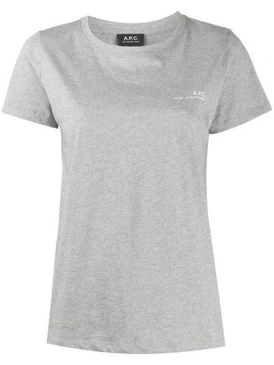 Shop Apc Logo Print T-shirt In Grey