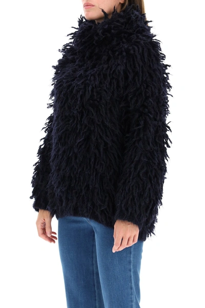 Shop Stella Mccartney Looped Stitch Sweater In Ink