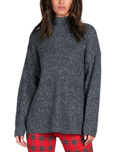 Shop Sanctuary Stay In Tunic Sweater In Marled Black