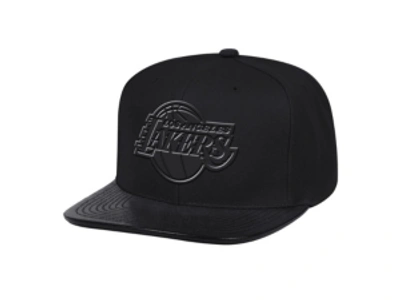 Shop Mitchell & Ness Los Angeles Lakers Triple Black Lux Snapback Cap