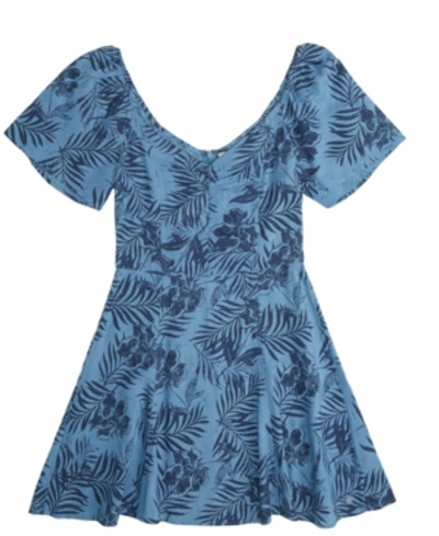Shop Roxy Women's Shoulder Shimmy Dress In Blue Heaven Lirely