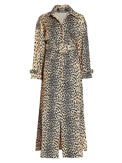 Shop Jacquemus Women's Le Manteau Thika Leopard-print Trench Coat In Printed Leopard