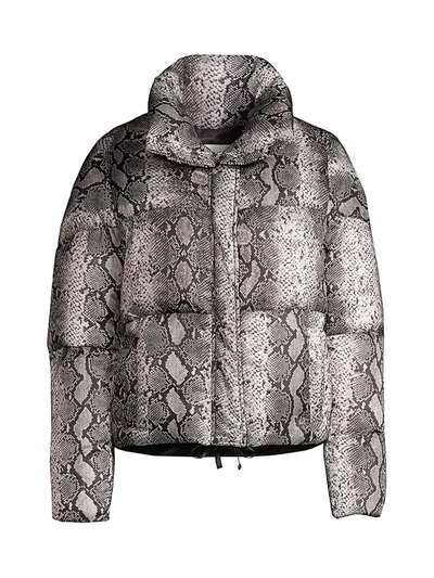 Shop Apparis Women's Jamie Snake-print Puffer Jacket In Grey