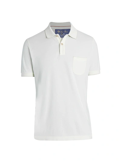Shop Loro Piana Men's Classic Short Sleeve Polo In White