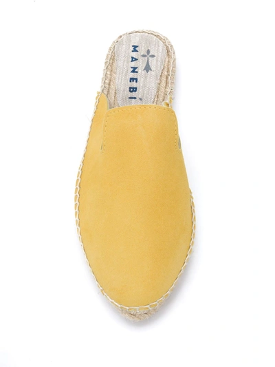 Shop Manebi Hamptons Slippers In Yellow