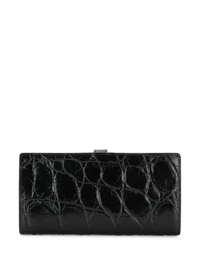 Shop Tod's Crocodile-effect Wallet In Black