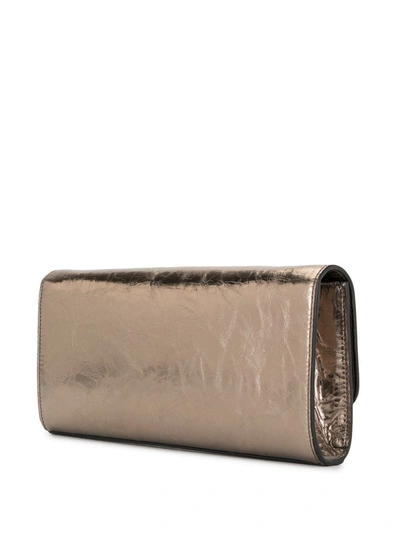 Shop Tod's Metallic-effect Logo Shoulder Bag In Gold