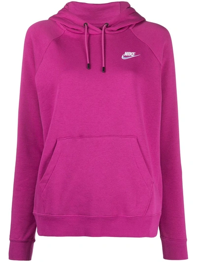 Shop Nike Swoosh Logo Cotton Hoodie In Purple