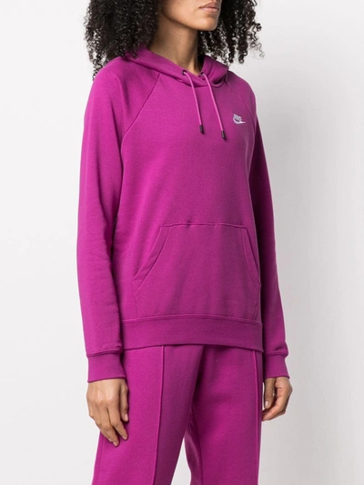 Shop Nike Swoosh Logo Cotton Hoodie In Purple