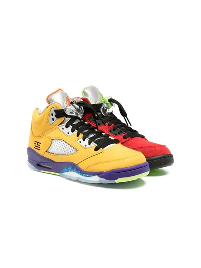 Shop Jordan Teen Air  5 Retro Sneakers In Yellow
