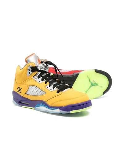 Shop Jordan Teen Air  5 Retro Sneakers In Yellow