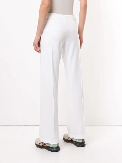 Pre-owned Chanel 2006 Mid-rise Straight Leg Trousers In White