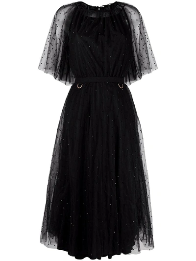 Shop Maria Lucia Hohan Shani Beaded Tulle Dress In Black