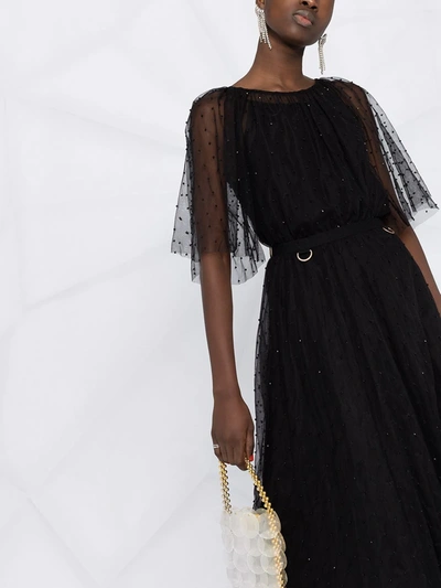 Shop Maria Lucia Hohan Shani Beaded Tulle Dress In Black