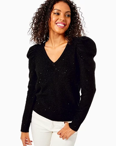 Shop Lilly Pulitzer Women's Navita Sequin Sweater In Black Size Xs -