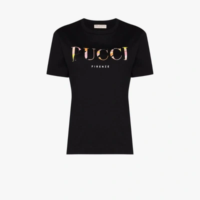 Shop Emilio Pucci Logo Print T-shirt In Black