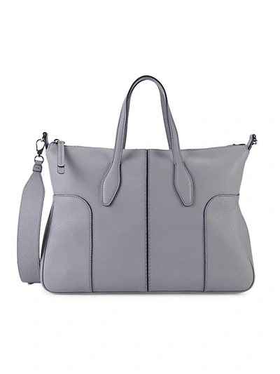 Shop Tod's Bauletto Piccolo Leather Crossbody Bag In Lilac Grey