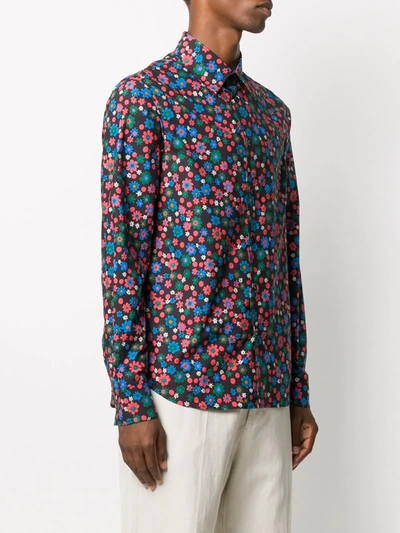 Shop Marni Floral-print Shirt In Black
