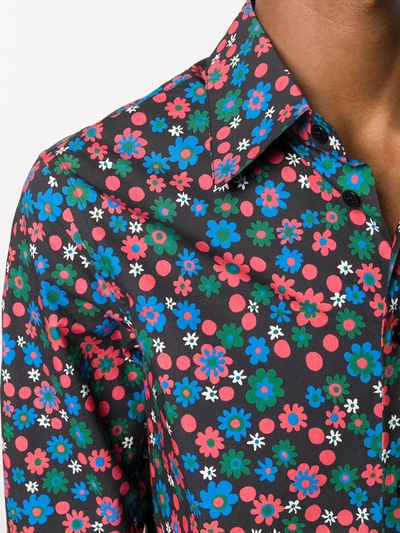 Shop Marni Floral-print Shirt In Black
