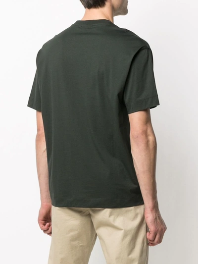 Shop Emporio Armani Graphic-print Cotton T-shirt In Green