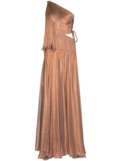 Shop Maria Lucia Hohan Draped One-shoulder Gown In Pink