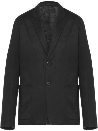 Shop Prada Single-breasted Blazer Jacket In Black