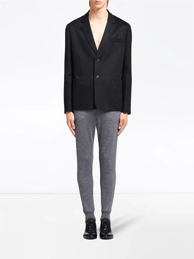 Shop Prada Single-breasted Blazer Jacket In Black