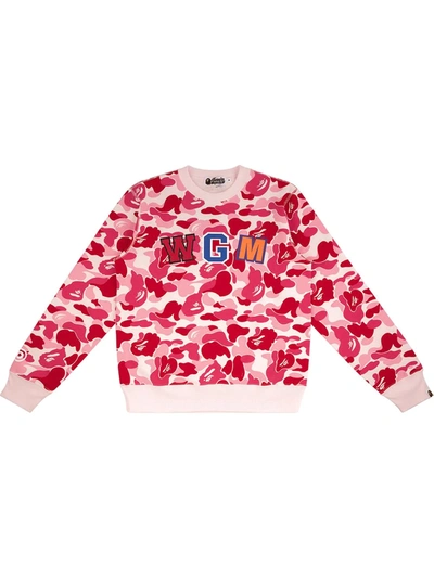 Shop A Bathing Ape Abc Shark Crewneck Jumper In Pink