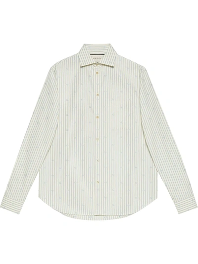 Shop Gucci Gg Stripe Fil Coupé Shirt In White