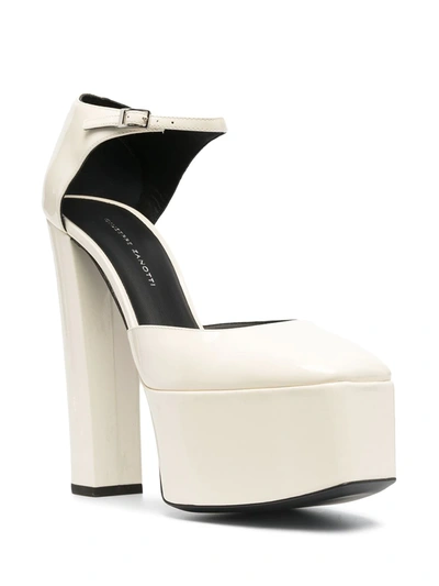 Shop Giuseppe Zanotti Patent-leather 150mm Platform Pumps In White