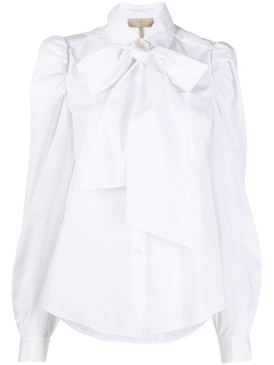 Shop Elie Saab Bow-front Cotton Shirt In White