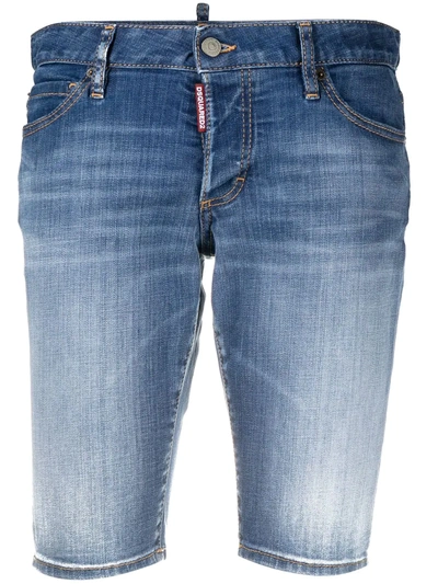 Shop Dsquared2 Knee-length Denim Shorts In Blue
