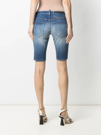 Shop Dsquared2 Knee-length Denim Shorts In Blue