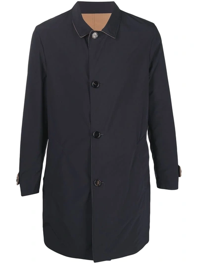 Shop Brunello Cucinelli Double-breasted Parka Jacket In Blue