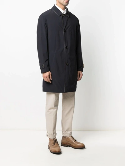 Shop Brunello Cucinelli Double-breasted Parka Jacket In Blue