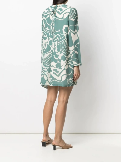 Shop Alysi Abstract Print Dress In Green