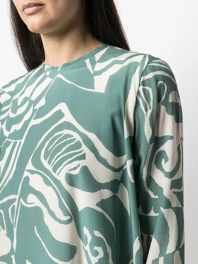 Shop Alysi Abstract Print Dress In Green