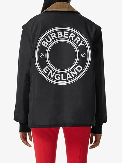 Shop Burberry Reversible Logo Graphic-print Jacket In Black